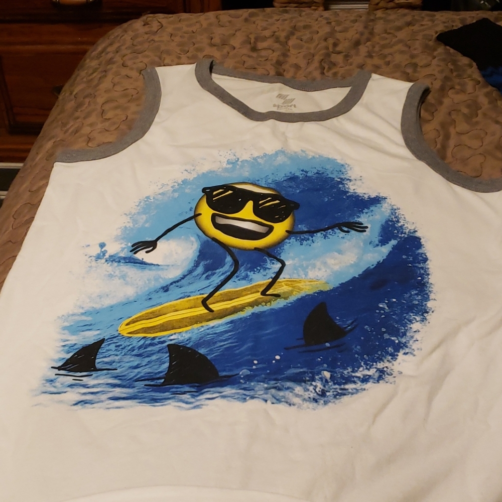Surf emoji tank top